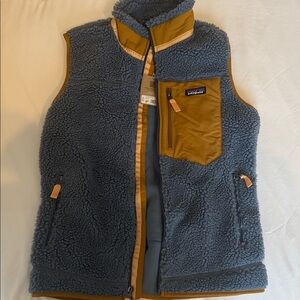 Patagonia Fleece Vest - Blue and Brown
